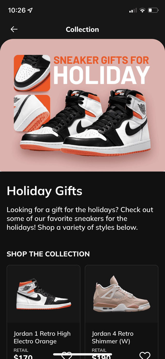 iOS app — collections