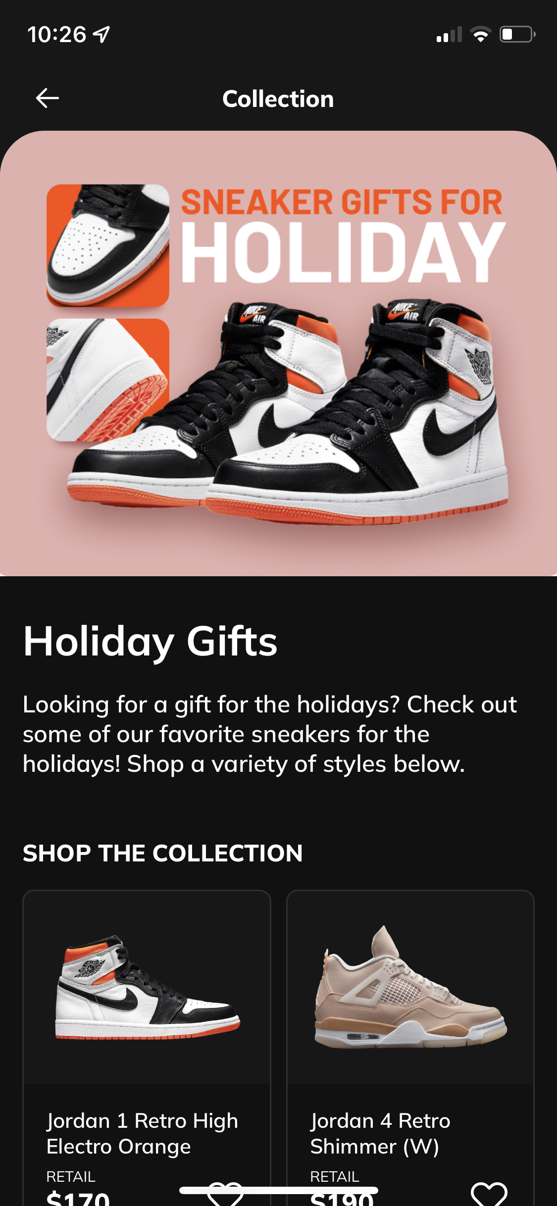 iOS app — collections