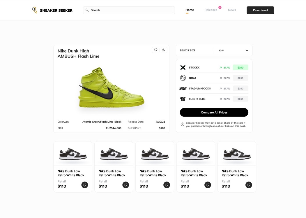 Website — product page